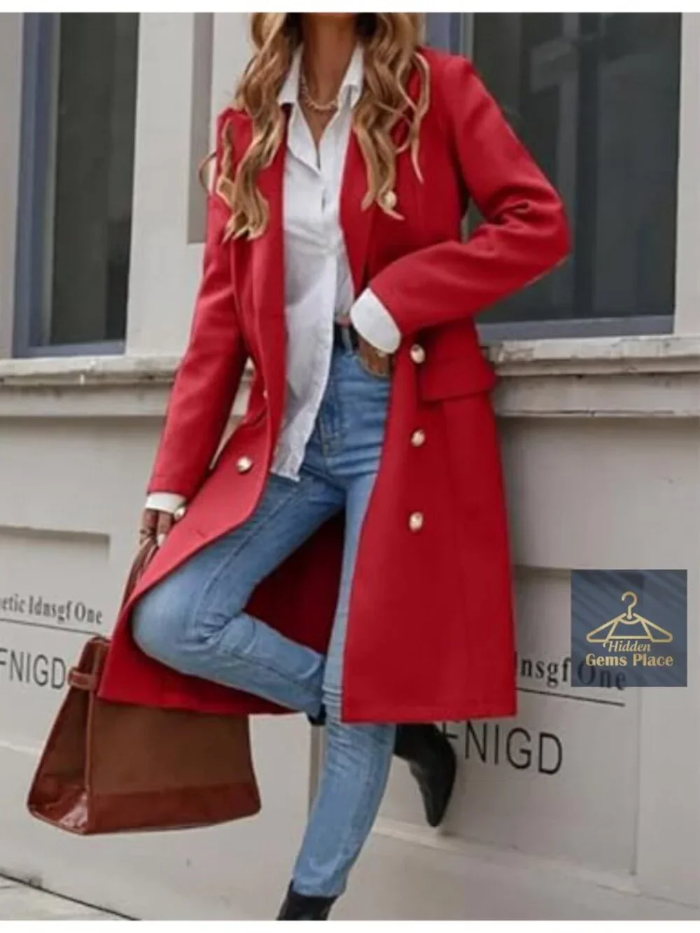 Women's Long Wool Blend Peacoat Double Breasted Trench Coat